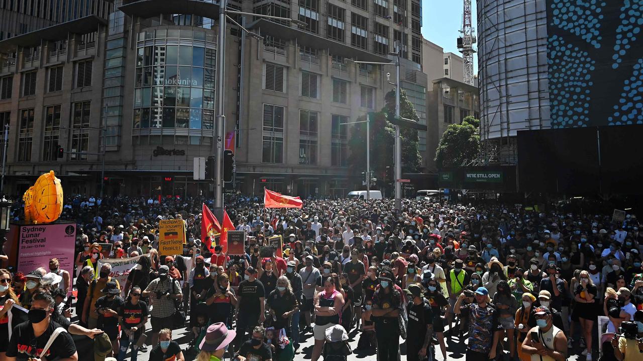 Tens of thousands gathered in Sydney for the protests.