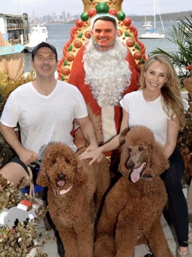 Adrian Bo’s Christmas photo which has been altered to show John McGrath as Santa.