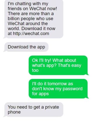 Daryl Maguire asked Gladys Berejiklian to download WeChat in a text message exchange in July 2018