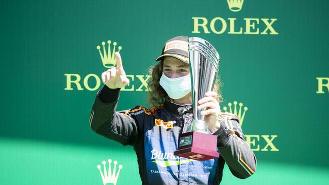 The Tasmanian F3 driver after finishing third in Austria. Picture: Dutch Photo Agency