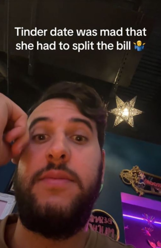 A man has been slammed for labelling his date as ‘entitled’ because she didn’t want to split the bill. Picture: TikTok/TheWaterBoy