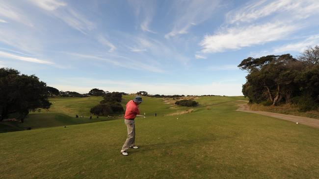 A golfer tees off at Portsea Golf Club. Picture: Supplied