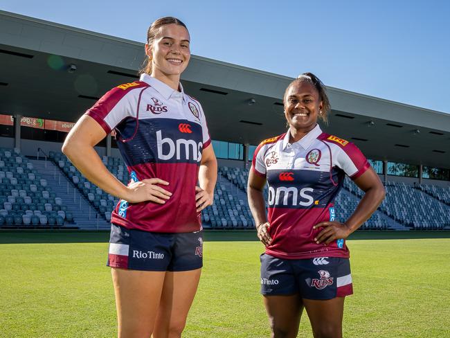 Queensland Reds 2025 Super W captains Jemma Bemrose (L) and Ivania Wong. Picture: Queensland Rugby Union