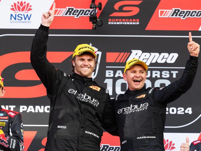 The Erebus team were “celebrating their Bathurst 1000 victory” when slapped with a fine for not opening its garage doors for a pit lane function. Picture: Getty Images