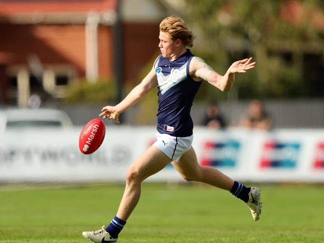 Levi Ashcroft again pushed his credentials as the No. 1 pick. Picture: Sarah Reed/AFL Photos via Getty Images.