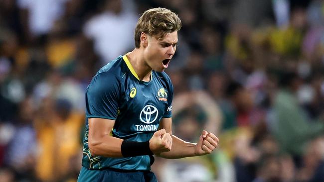 Left-arm quick Spencer Johnson is off to the Kolkata Knight Riders for A$510,000 after earning A$1.78 million last season. (Photo by Brendon Thorne/Getty Images)
