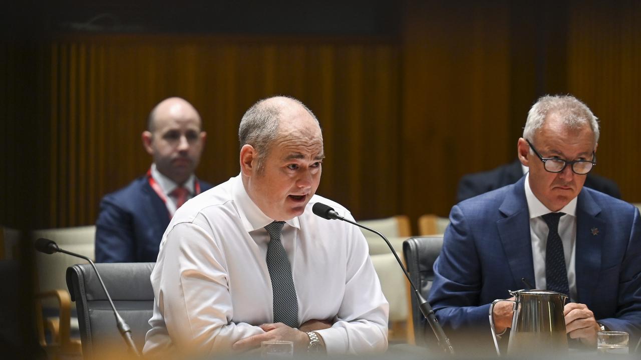 NAB boss Andrew Irvine (left) thinks the rate cut will take a little while longer. Picture: NewsWire / Martin Ollman