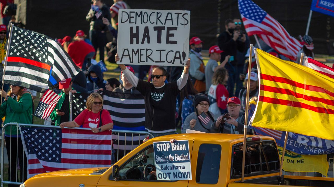 Mr Trump claims Joe Biden is trying to ‘steal’ the election. Picture: David McNew/AFP