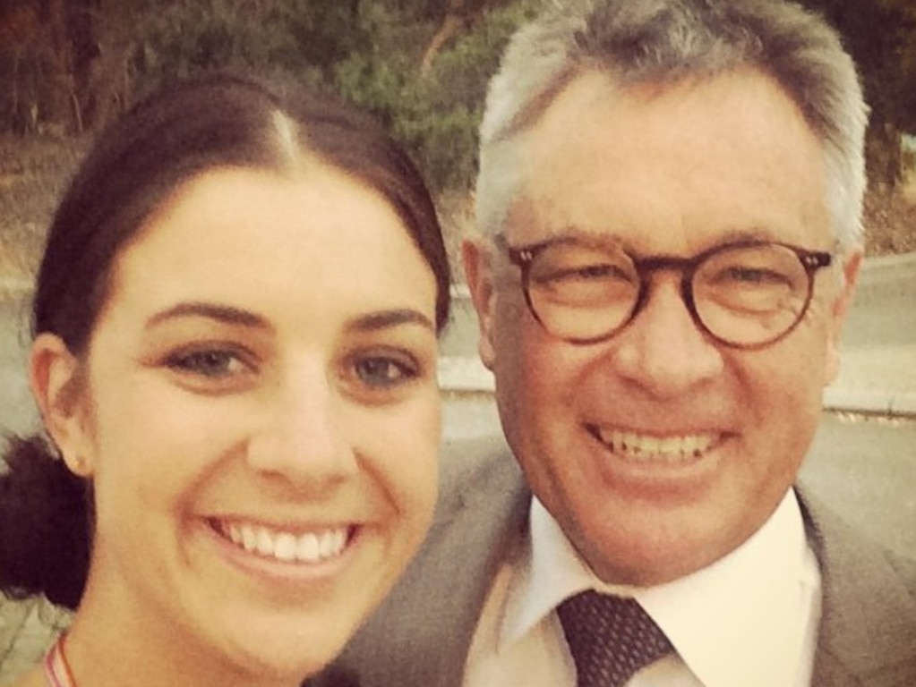 Melissa Hoskins with her father Peter. Picture: Supplied