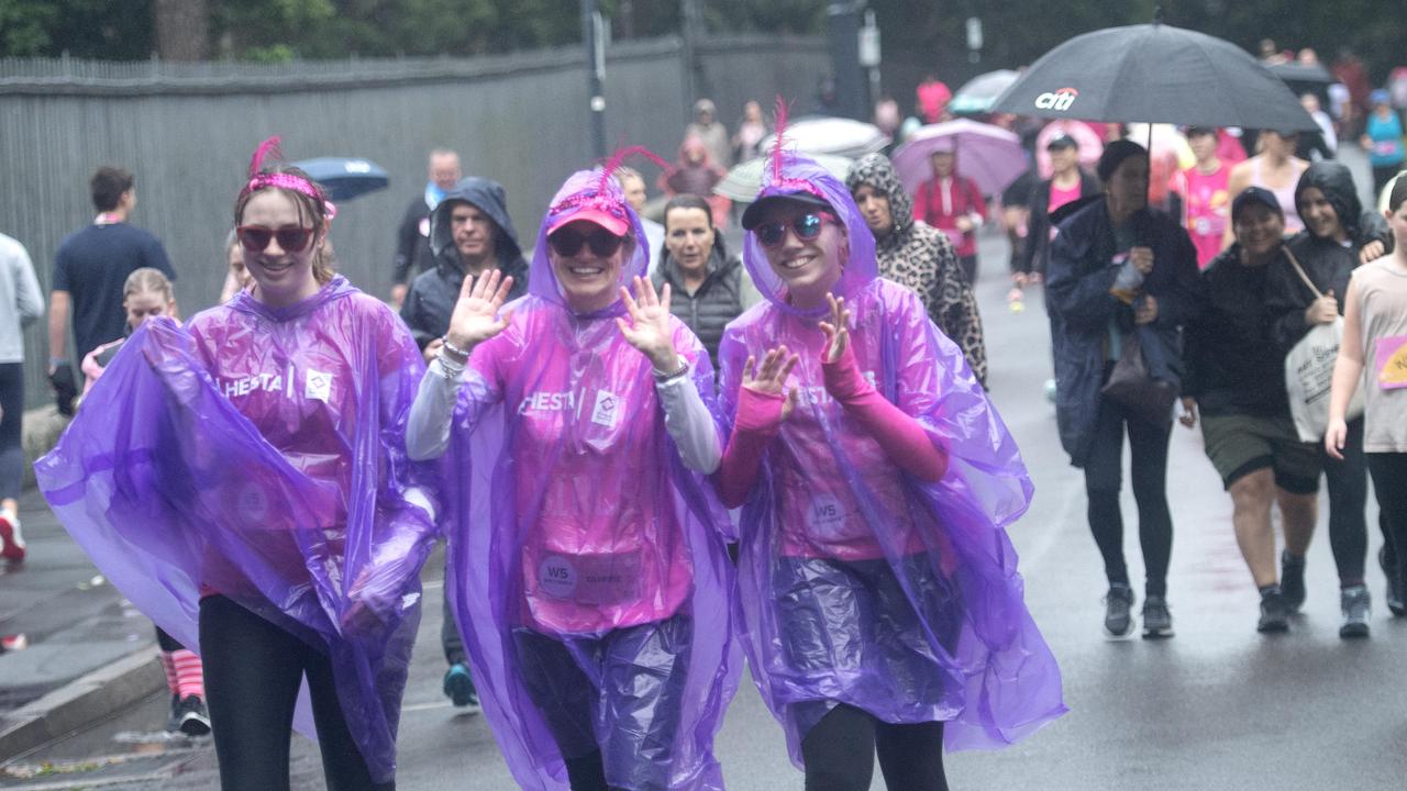 The wet weather couldn’t dampen spirits. Picture: NCA NewsWire / Jeremy Piper