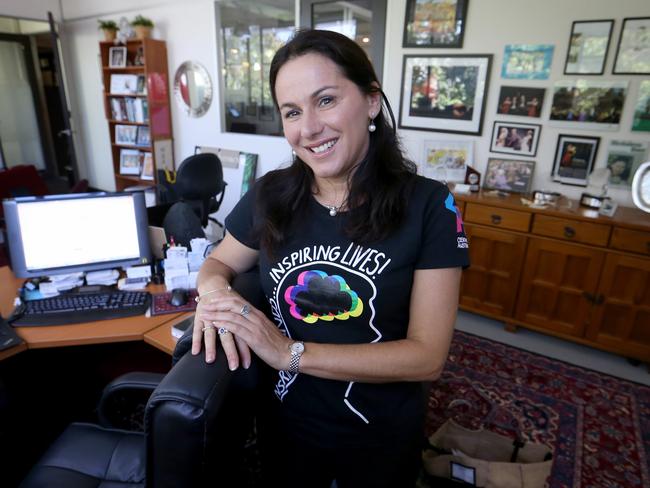 Tania De Jong at her office in Melbourne. Tania is a singer who organises corporate conferences and speaks to corporates about finding their voice, innovation, technology and creativity.