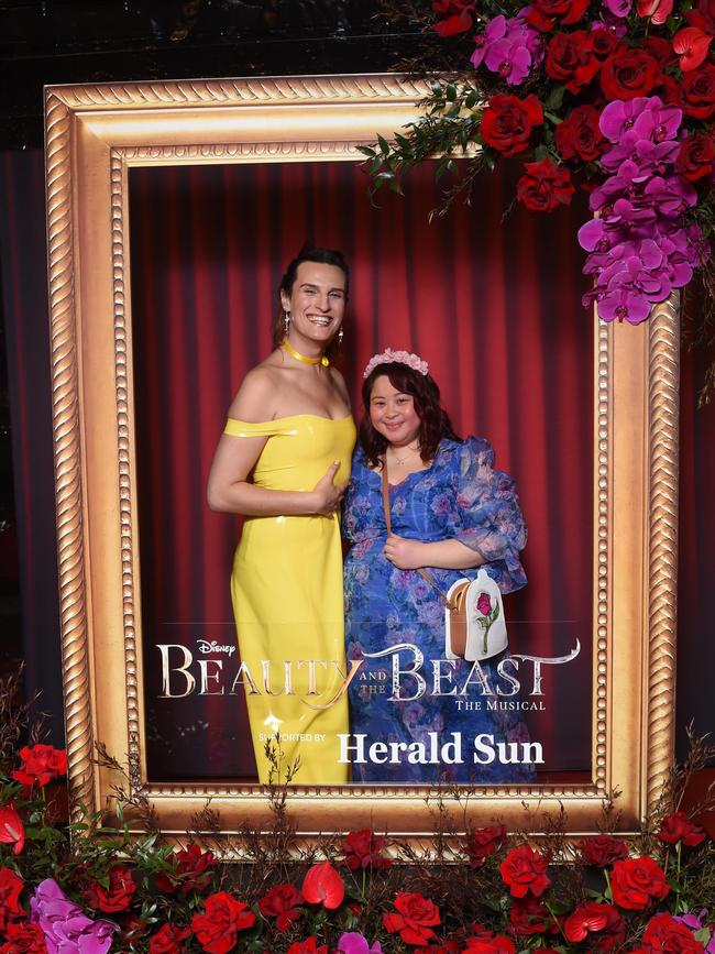 Opening night: Beauty and The Beast at Her Majestys Theatre, Melbourne. (L-R) Bayley Turner and Stephanie Chin. Picture: Josie Hayden