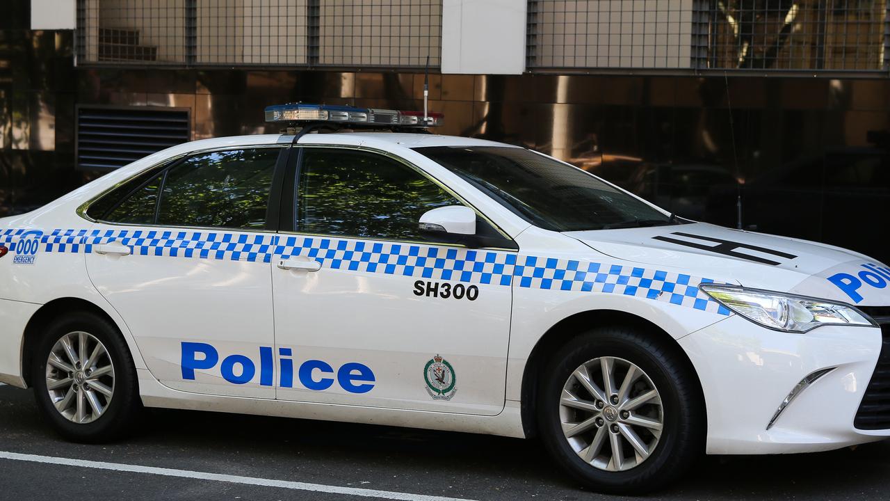 Parramatta police located broken bottles on Church St that were allegedly thrown onto the road from a 15th floor apartment balcony. Picture: NCA NewsWire / Gaye Gerard