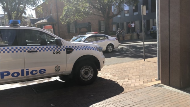 Parramatta court bomb threat called in at 2pm with dog squad and riot unit sent to the Justice Precinct.