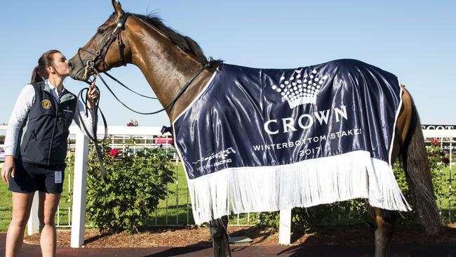 Connections of horse "Viddora" ridden by jockey Joe Bowditch wins Race 7, the Crown Perth-Winterbottom Stakes at Ascot in Western Australia. Picture: Simon Merritt / Western Racepix.