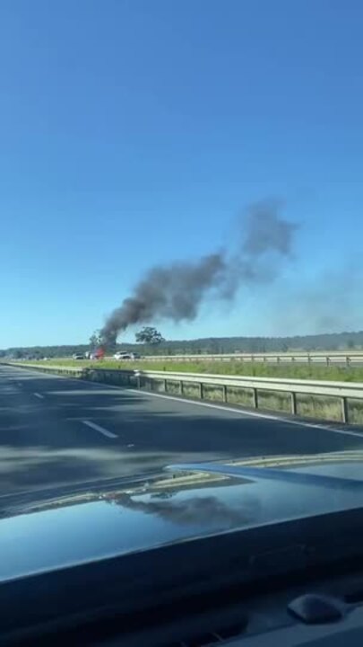 Car fire on the Bruce Hwy, Nirimba