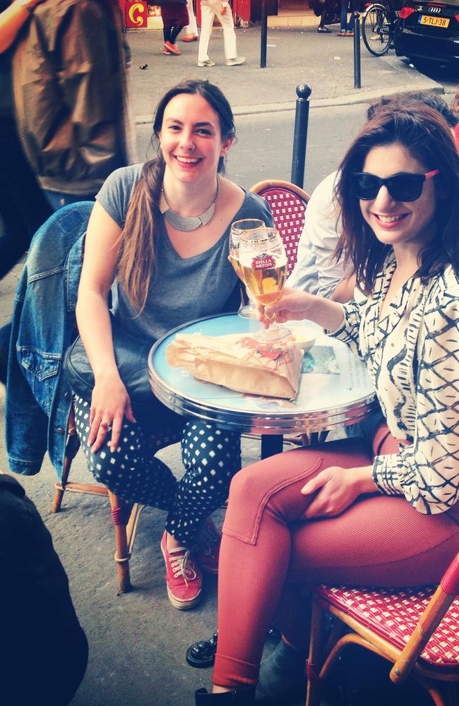 Enjoying the Parisian life with a new-found French friend.