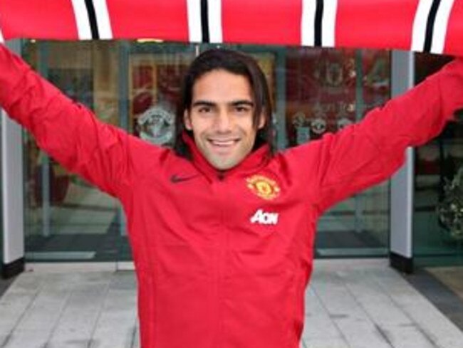 Radamel Falcao on the day he moved to Old Trafford.