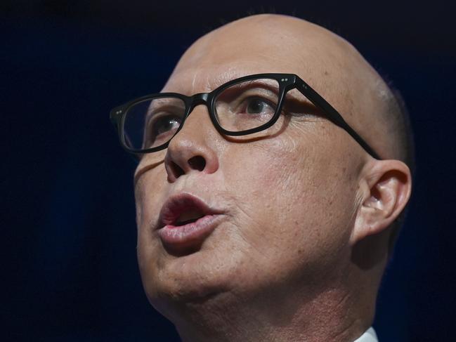 CANBERRA, AUSTRALIA, NewsWire Photos. JUNE 17, 2023: Leader of the Opposition Peter Dutton addresses the Liberal Party Federal Council in Canberra. Picture: NCA NewsWire / Martin Ollman