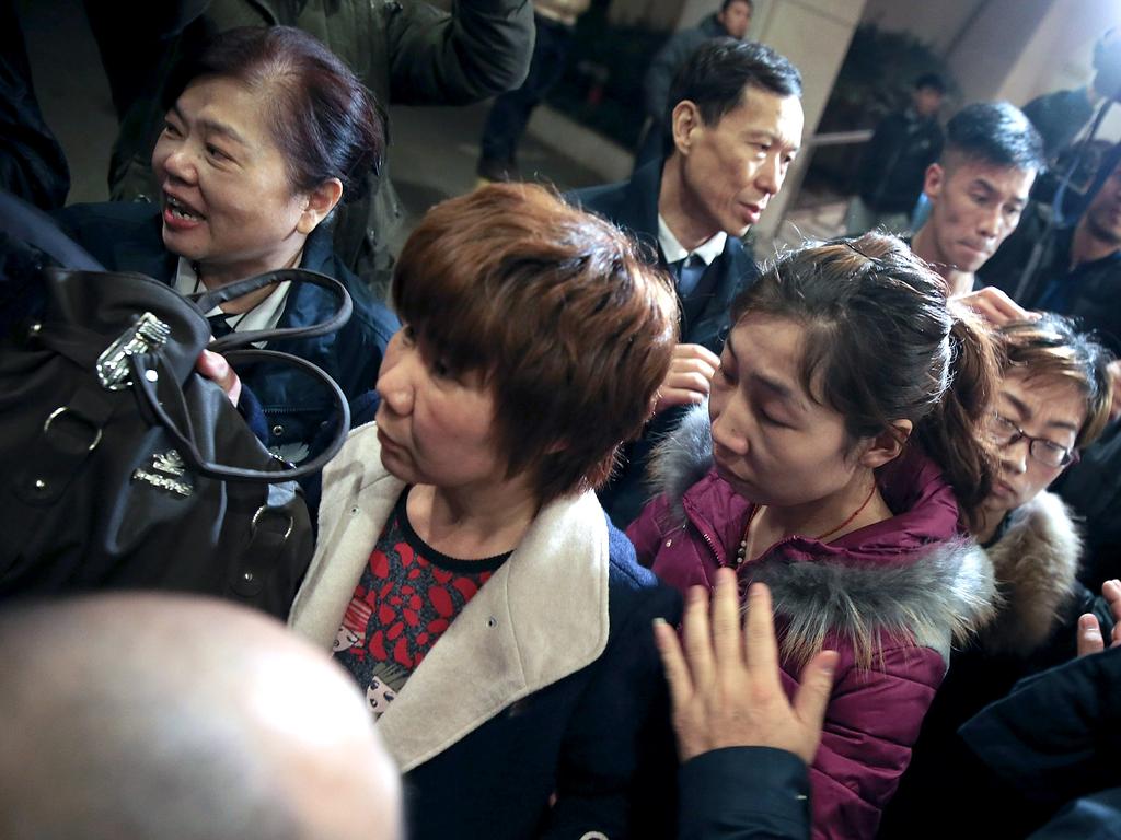 Relatives wait for answers a day after the plane vanished with 239 on-board. Picture: Lintao Zhang/Getty Images