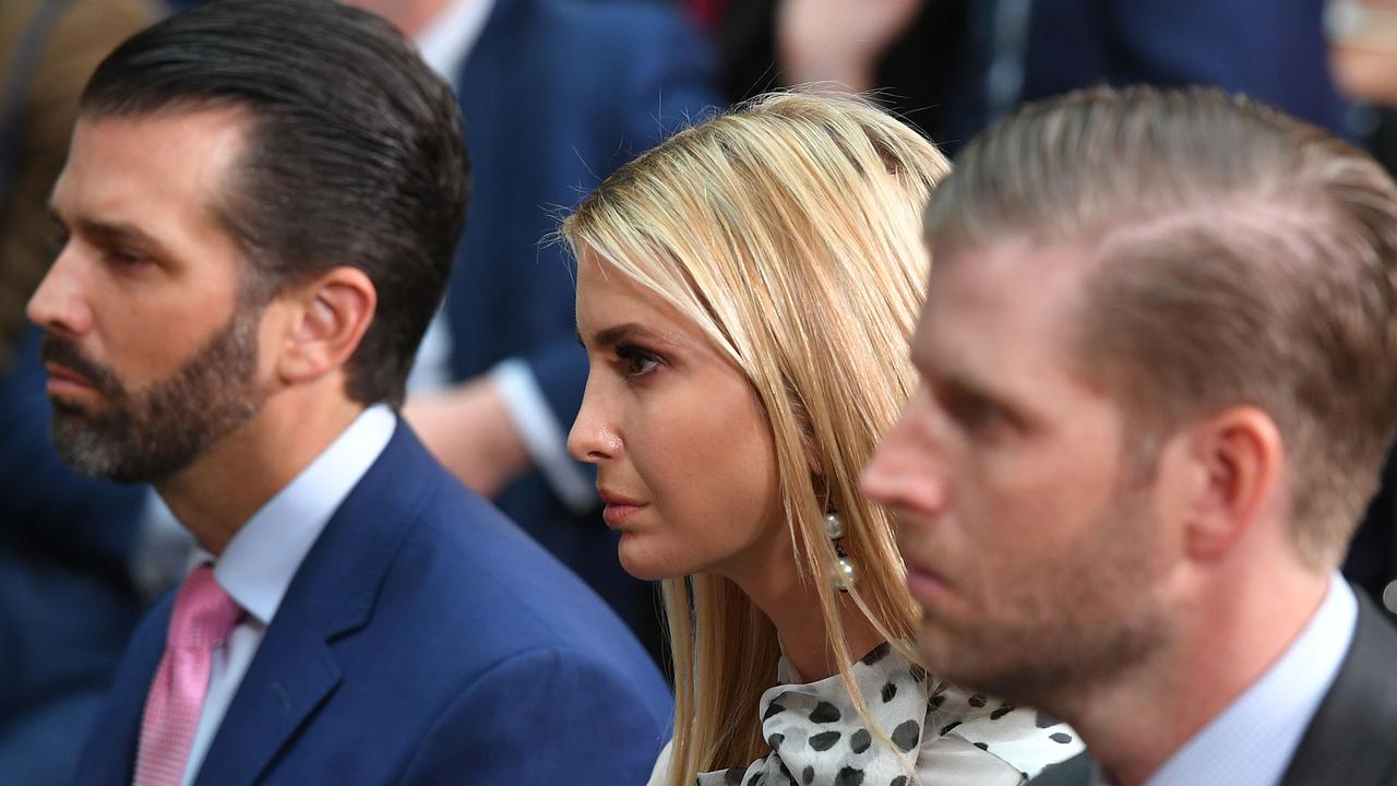 Donald Trump Junior, Ivanka Trump and Eric Trump were ever-present during the Trump administration. Picture: Mandel Ngan/AFP