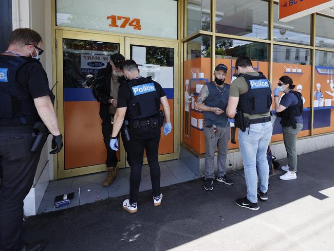 Police out in force in North Richmond. Picture: Alex Coppel