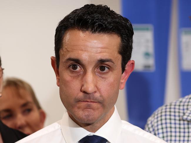 Leader of the Opposition David Crisafulli during a media conference at The Family Practice Emu Park. Picture: Liam Kidston.