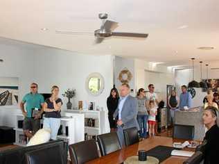 Belle Property Noosa's John Stamp and Ben Radcliffe work towards a sale under the hammer for 300 David Low Way.