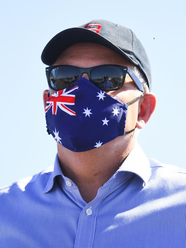 Australian Prime Minister Scott Morrison in Queensland. Picture: AAP/Lukas Coch