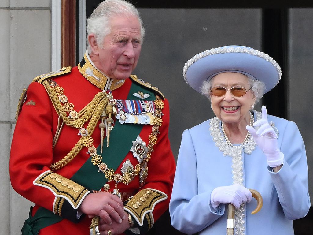 Her Majesty’s last appearance alongside King Charles for a special fly-past following the Queen's Birthday Parade, the Trooping the Colour. Picture: Daniel Leal/AFP