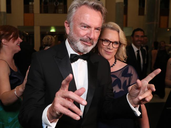 Sam Neil and Laura Tingle arrive at last year’s midwinter ball. Picture: Gary Ramage