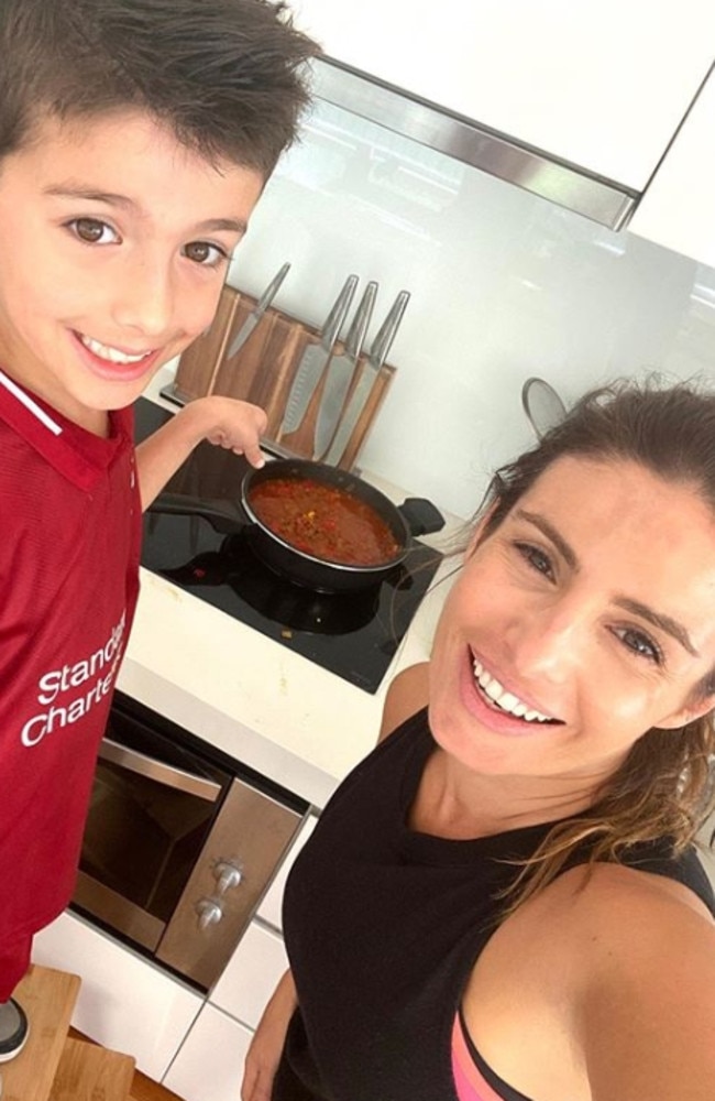 Home And Away star Ada Nicodemou with son Johnas Xipolitas. Picture: Instagram