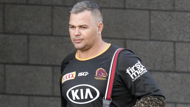 Anthony Seibold is two years into his five-year contract at the Broncos. Picture: Steve Pohlner