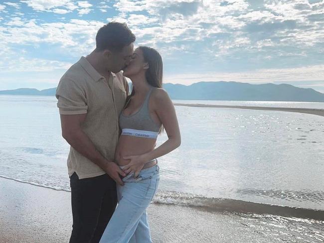 Cowboys hooker Reece Robson and partner Ellie Carmichael are expecting their first child in January.