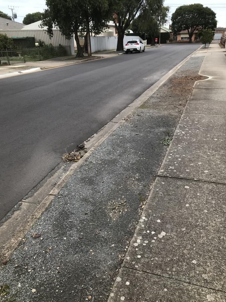 And then there’s this one … What a dry biscuit this street presents without any greenery or flowers to soften the harsh bitumen and concrete walkway. How will this feel on a 40 degree day? Verges Alive. Picture: Jill Woodlands