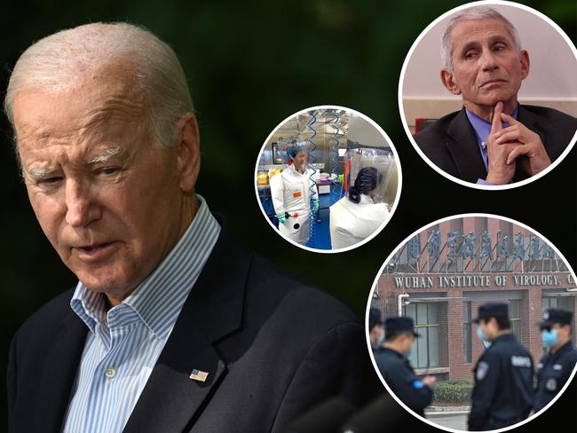 US President Joe Biden, Dr Anthony Fauci and scientists in the Wuhan lab.