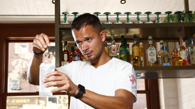 Bartender Alexander Zielonka at Rancho Seltzo makes the seltzer spider Picture: Richard Dobson