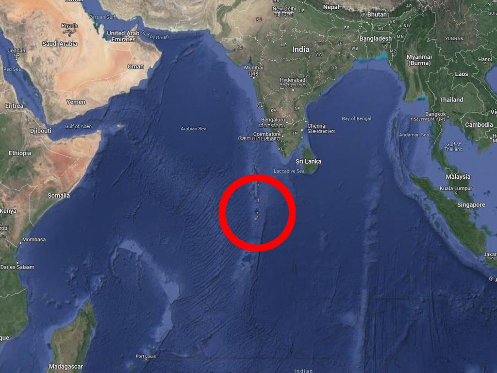 Tensions are growing between the tiny island of Maldives and its neighbour India. Picture: Google Maps