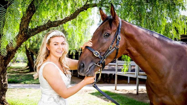 All-Star Mile contender, Man of His Word, with his owner ambassador Hanna Bellew. Pic: Nicole Cleary