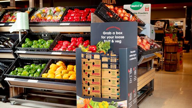 Coles is launching an eight-week trial at five stores for customers to grab a box rather than use single use plastics in its fresh food department. Scheme. Picture Rebecca Michael.