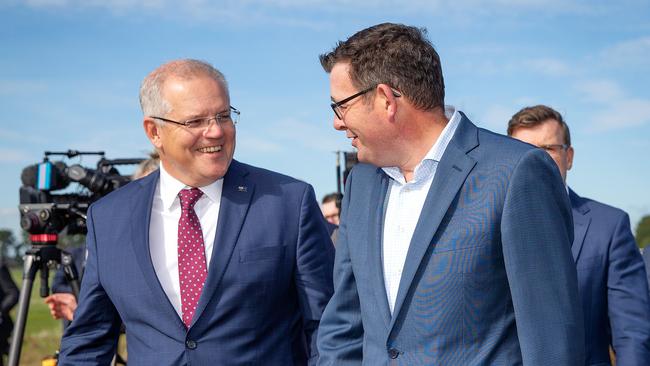 Prime Minister Scott Morrison and Premier Daniel Andrews. Picture: Mark Stewart