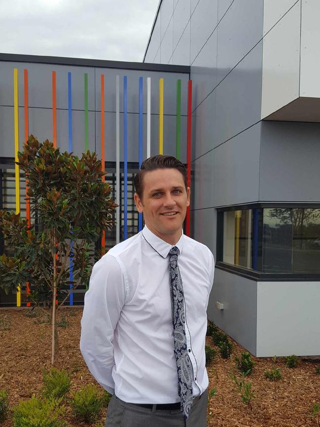 St Gregory's College Junior head, Joel Weekes, pictured outside the new primary school. Picture: Luisa Cogno