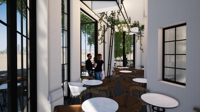 Artist impressions of the new Community cafe at Lot Fourteen. Suppled by Renewal SA.