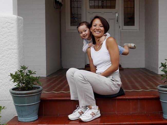 Mary Nguyen and her daughter Daisy outside their Kensington home in SydneyÃs south-east, Wednesday 2 February, 2022. Mary and her husband Andrew Dempster are movingbto Melbourne for work. Picture: Nikki Short