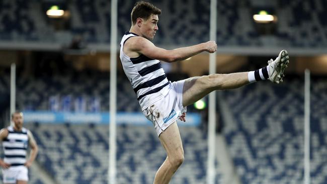 Jeremy Cameron is part of the three-headed monster that the Cats will unleash in the finals.