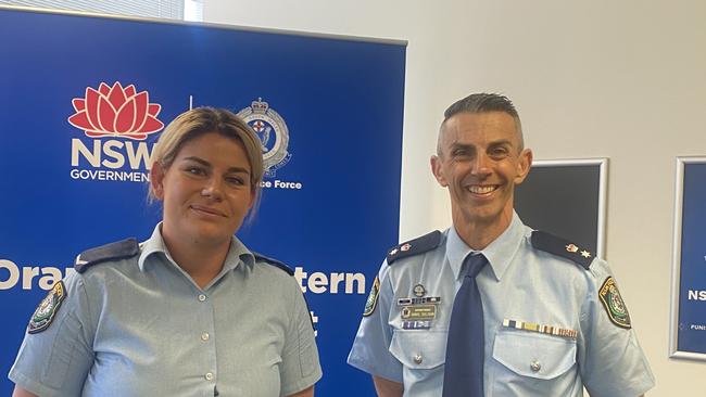 Orana Mid-Western Police District youth officer Amelia Cameron and commander Danny Sullivan, Dubbo.