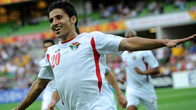 Hamza Aldaradreh scored four goals as Jordan thrashed Palestine.