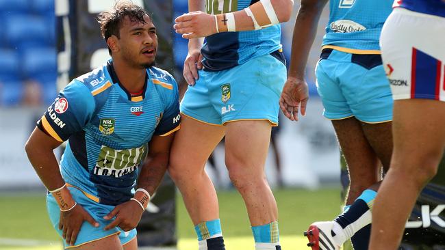 Ngangarra Barker during a Holden Cup U20's game between the Gold Coast Titans and the Newcastle Knights back in 2016.