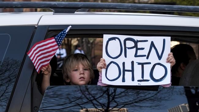 Protesters gather at the Ohio Statehouse. Picture: Getty Images