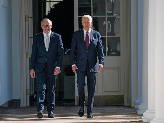 Prime Minister Anthony Albanese with US President Joe Biden at the White House last year. Picture: AFP